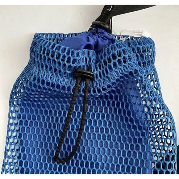 Free People FP Movement Mini Mesh Sling Bag Lupis Blue Double Bag Design NEW! - Picture 7 of 12